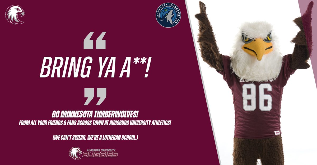 Good luck to our friends across town at the Minnesota @Timberwolves, as they start the NBA Western Conference Finals tonight! Bring ya #AuggiePride to the Wolves and root them on to a win! #WolvesBack @Twolves_PR