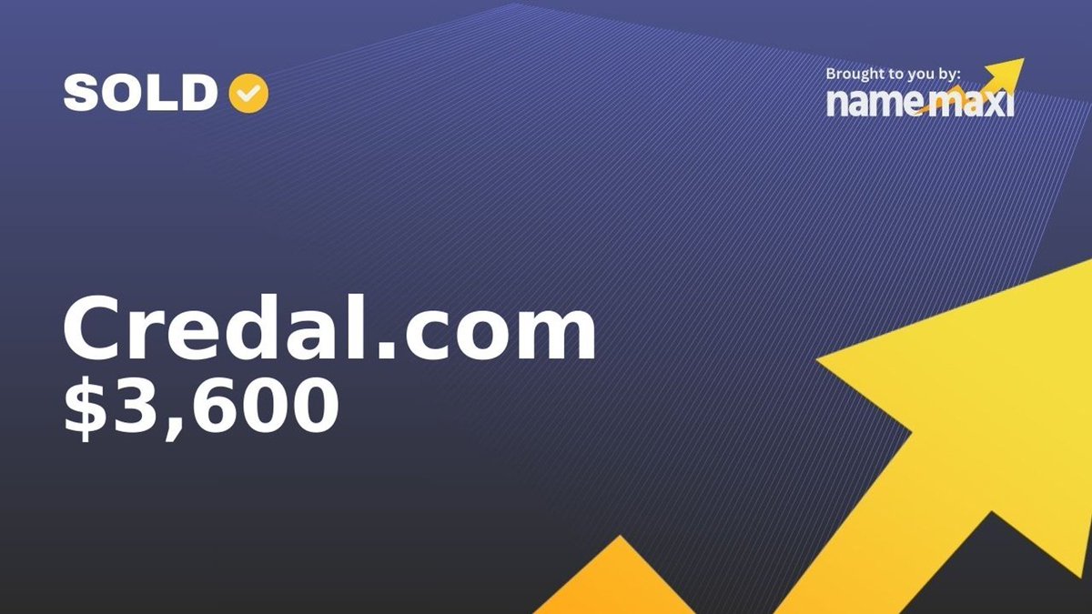 Domain Sold!
✅Credal․com sold for $3,600
🛒Sold via GoDaddy
📅May 21, 2024

Similar domains:
namemaxi.com/suggestion?sea…