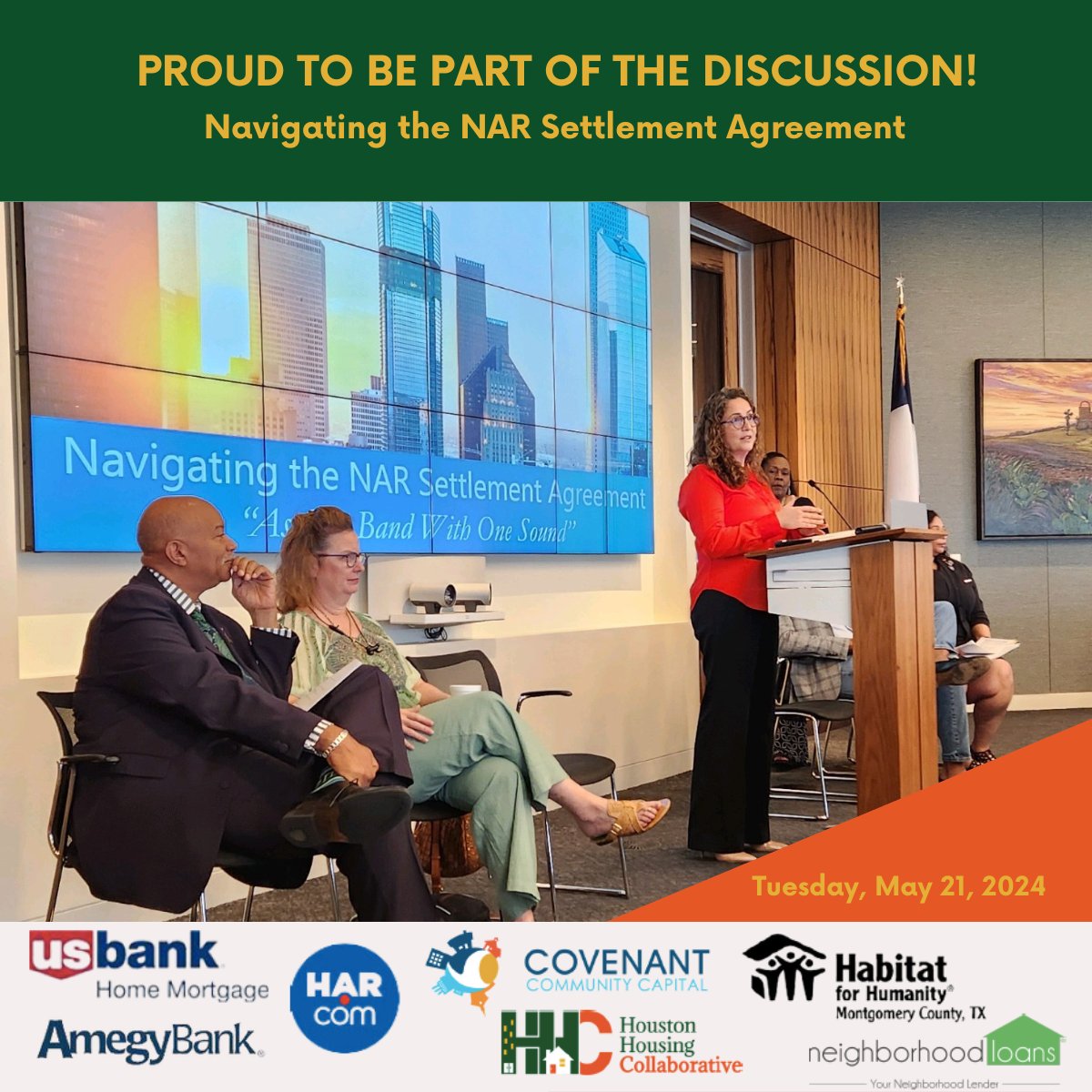 housing4htx's tweet photo. Proud to be part of the discussion! In collaboration, HHC is helping to bring attention to the impact of the NAR settlement on low- and moderate-income and first-time homebuyers. https://t.co/EpzUSVpFsT