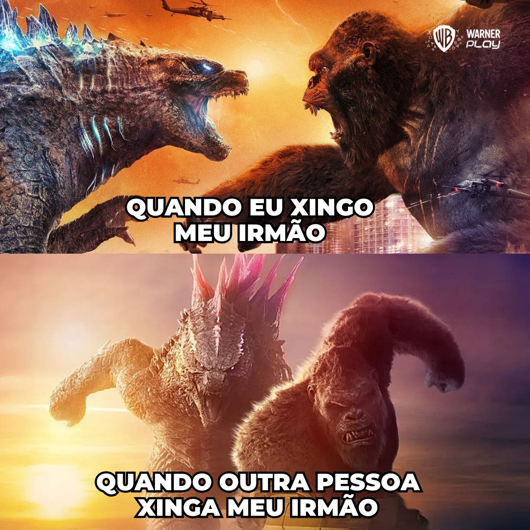 WarnerPlayBR's tweet photo. Um meme às vezes vale mais que mil palavras! Bora mandar pros seus amigos que vão se identificar com nossos gigantes favoritos!

Preparem-se, porque dessa vez a zoeira é nível titã!

#WarnerPlay #GodzillaEKong #Godzilla #MiniKong #meme https://t.co/6SodkV0z4l