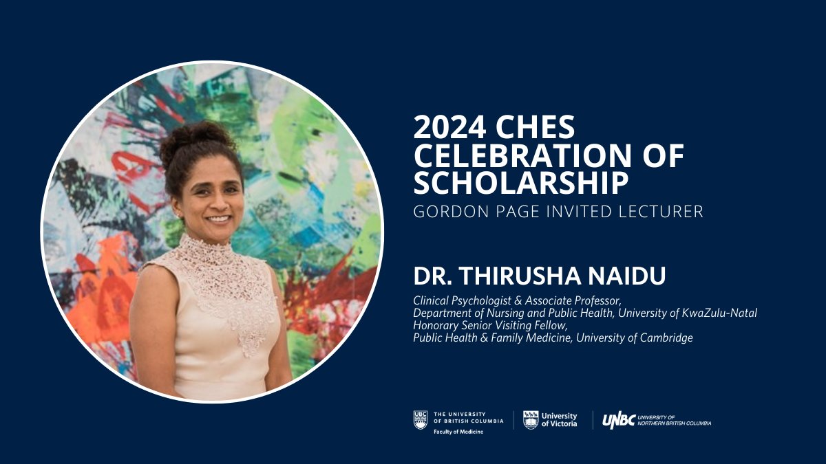 CHES is pleased to announce @NaiduThirusha as this year's #CHESDay2024 Gordon Page Invited Lecturer! Read Dr. Naidu's bio and plenary abstract titled, 'Settler Colonial Spectres in Global Health Professions Education, Training & Scholarship', here: shorturl.at/uxTsa