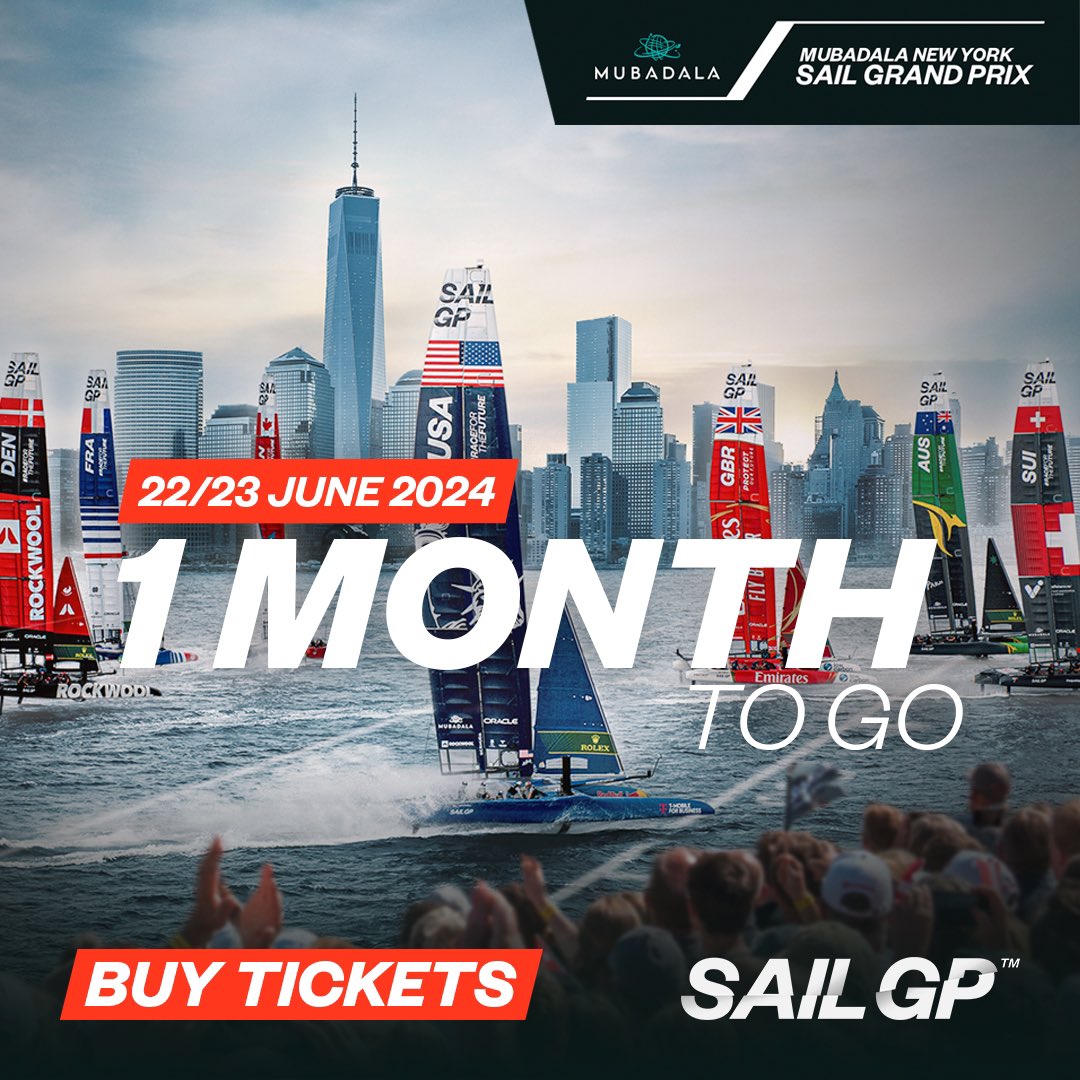 Only one month until we race in New Yor🗽 #NewYorkSGP #SailGP