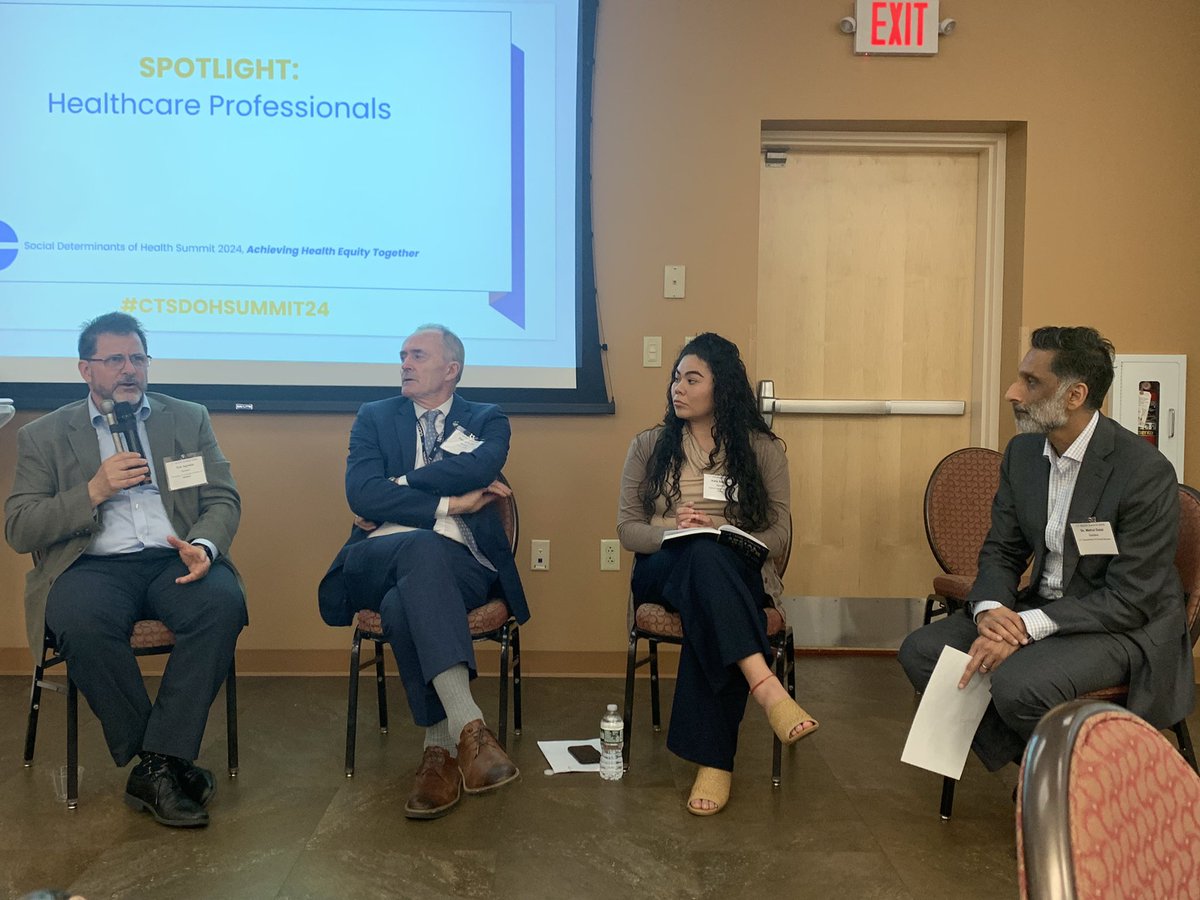 #ctsdohsummit24

DSS Chief Policy Advisor Mehul Dalal, M.D moderating a panel of healthcare providers discussing community needs in their practices.