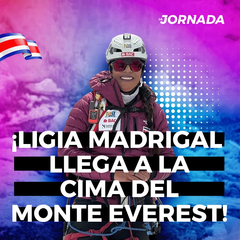 ÚLTIMO MINUTO: Ligia Madrigal acaba de llegar a la cumbre del Monte Everest, convirtiéndose así en la primera mujer tica de la historia que lo consigue. 🚨🏔️🇨🇷

En este momento hay una deportista costarricense en la cima del MUNDO…😭

¡LO LOGRÓ! 🙌🏽