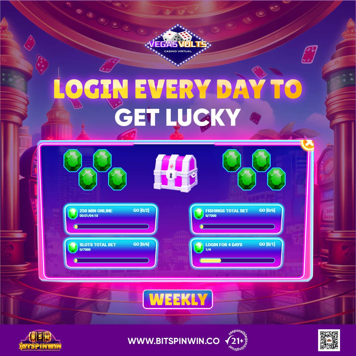 🎰𝐕𝐞𝐠𝐚𝐬 𝐕𝐨𝐥𝐭𝐬: 𝐖𝐡𝐞𝐫𝐞 𝐃𝐚𝐢𝐥𝐲 𝐋𝐨𝐠𝐢𝐧𝐬 𝐋𝐞𝐚𝐝 𝐭𝐨 𝐖𝐞𝐞𝐤𝐥𝐲 𝐖𝐢𝐧𝐬! Sign Up today & Claim your daily dose of luck! 𝐂𝐋𝐈𝐂𝐊 𝐇𝐄𝐑𝐄: t.ly/vegasvolts_tw . #normani #bakersfield #klay #revolutionarywar #slotgames #casinobonus #onlinecasino #USA