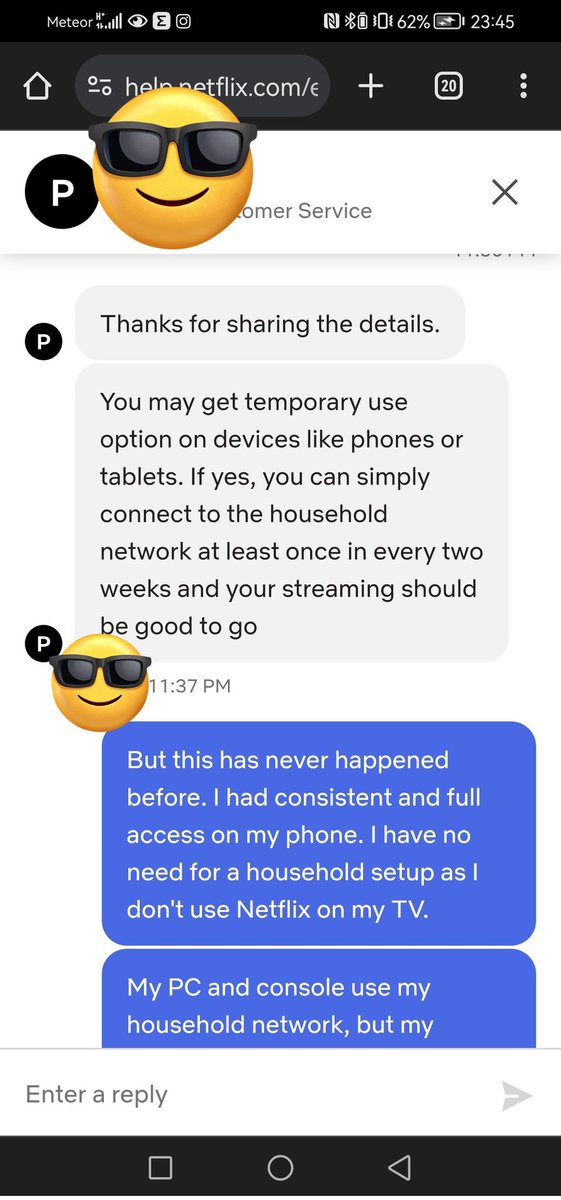 Swansea64's tweet photo. Blocking out this agent's name as they were very helpful on this. However, this is a bit disappointing from @netflix, so I have to get temp access every 14 days if I'm on mobile data? Hopefully this can get fixed for users who don't have home wifi... #Netflix https://t.co/tPwpi99Ezc