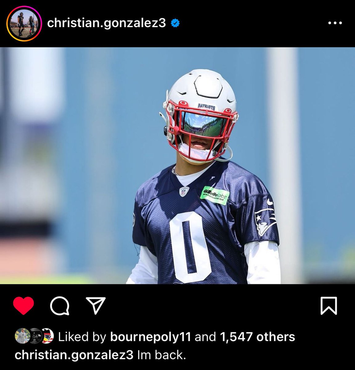 #Patriots cornerback Christian Gonzalez shares an important message via his Instagram:

“Im back.”

Comeback Player of the Year? 👀🔒

(via christian.gonzalez3 IG)