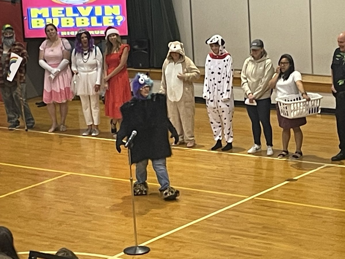 klathurman's tweet photo. Our staff brought @nickbruel’s book “Who is Melvin Bubble” to life today in our second annual teacher play! The students LOVED it!! @GoshenHillcrest https://t.co/40BTVaPhPD