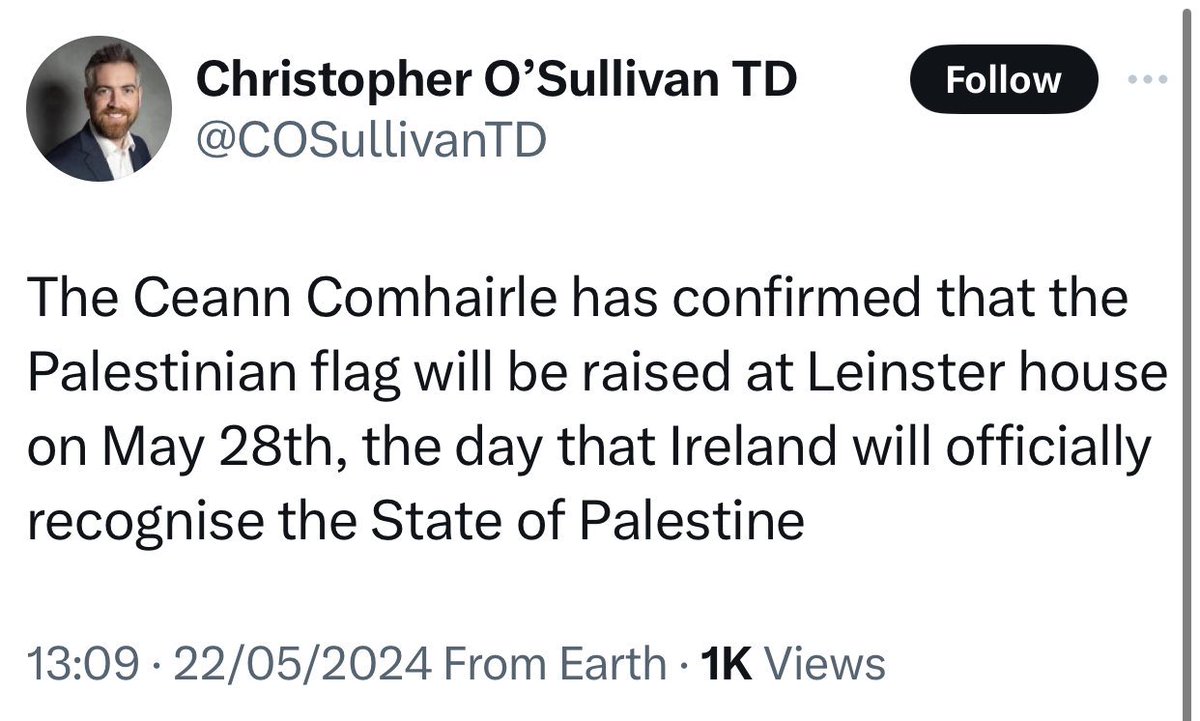 Now that the Irish government has decided to legitimise “Palestine/Hamas and their actions, I assume that they’re also preparing to receive an influx of their citizens seeking a new home in an ally state?