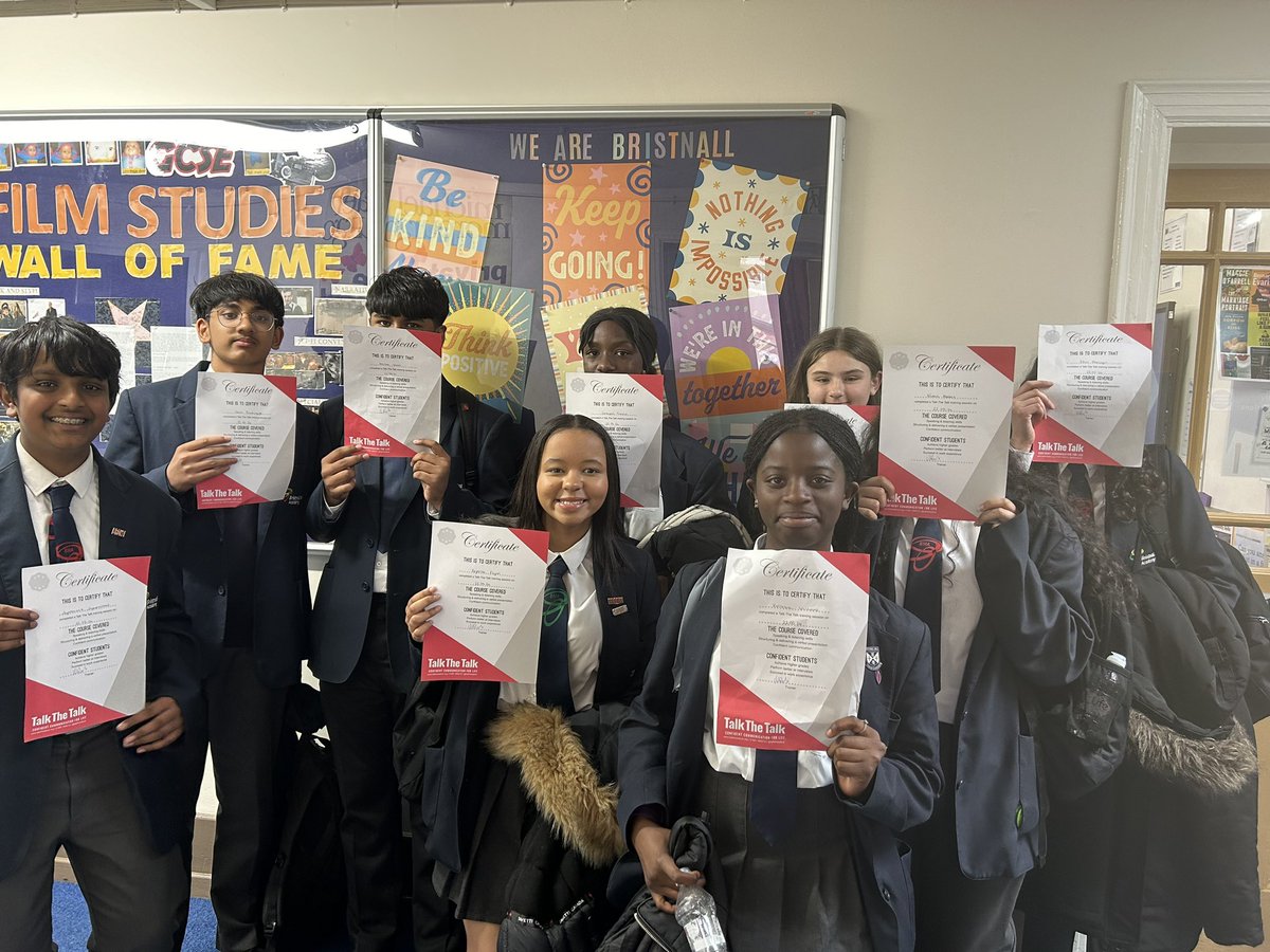 A group of our Y8 & 9 students enjoyed a fantastic day working with @talkthetalkUK, focusing on developing their oracy skills for improved and confident communication. A lovely end to the day when they visited staff to show off their certificates& talk about their achievements!