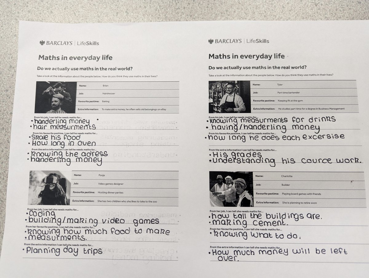 JhsMaths's tweet photo. Today is National Numeracy Day and Year 7 and 8 students were using real-life test cases from @LifeSkills_Ed to discuss and share where Maths is used in the real world.  
#NationalNumeracyDay@ jubileehighschool https://t.co/plBNQ6dM9G