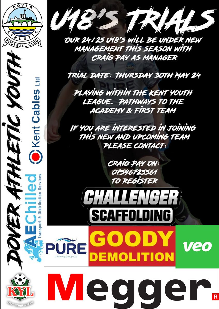 Please share <a href="/DoverAthletic/">Dover Athletic FC</a> <a href="/DAFCLiveText/">DAFC LiveText</a> <a href="/DoverFCAcademy/">DAFC Academy</a> <a href="/KentYouthLeague/">KentYouthLeague</a> <a href="/KentFA/">Kent FA ⚽</a> <a href="/KCFL1516/">Kent County FL News</a>