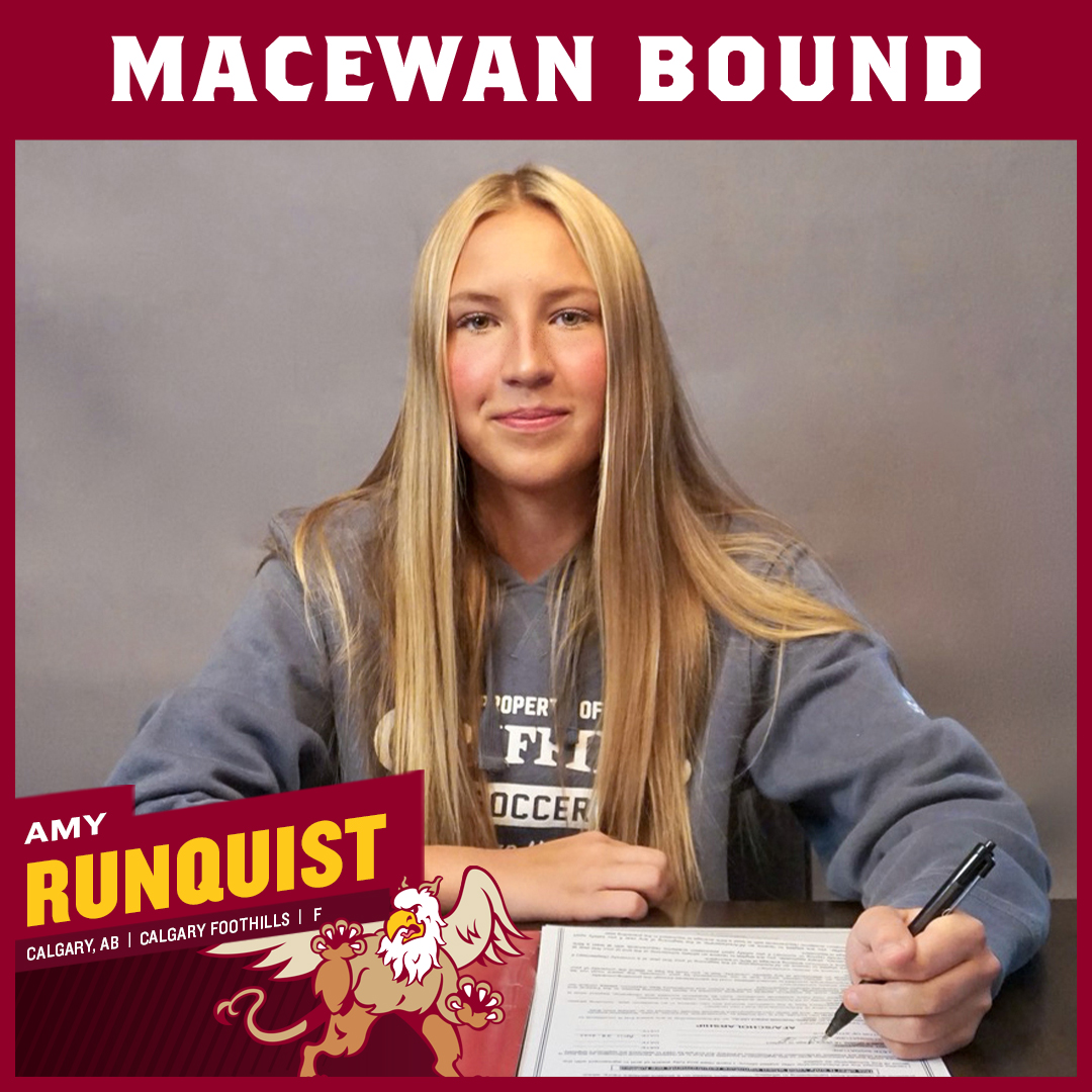 W⚽️| RECRUIT With an ability to serve in quality offerings from wide areas, talented @FoothillsSoccer wing Amy Runquist will add another dimension to the @GriffinsSoccer attack in 2024-25. Welcome to @MacEwanU! #GriffNation STORY➡️macewangriffins.ca/sports/wsoc/20…