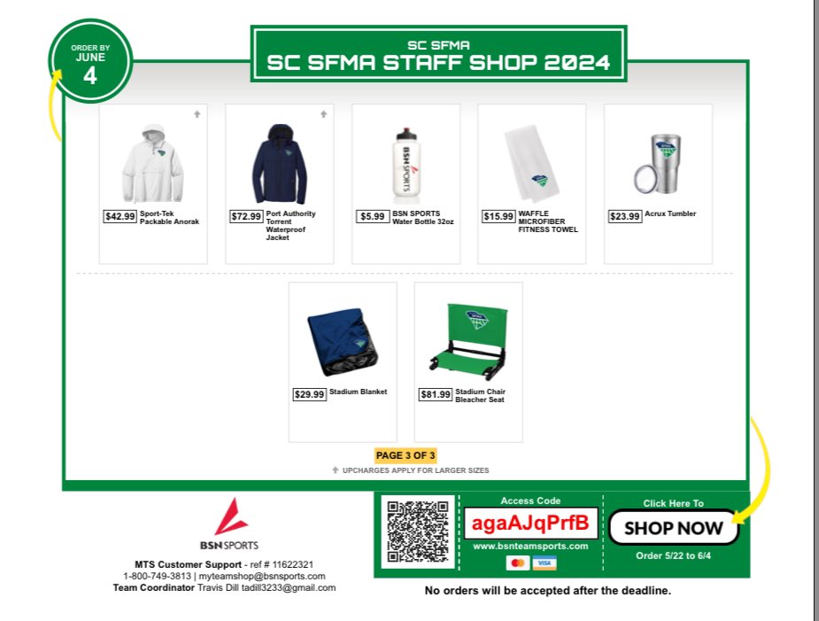 SCSFMA (@sc_stma) on Twitter photo We have a store open through BSN with all kinds of different items. Click on the link below and shop all you want. Store will be open till June 4th orders will be shipped after store closes. 
bsnteamsports.com/shop/agaAJqPrfB We have a store open through BSN with all kinds of different items. Click on the link below and shop all you want. Store will be open till June 4th orders will be shipped after store closes. 
bsnteamsports.com/shop/agaAJqPrfB