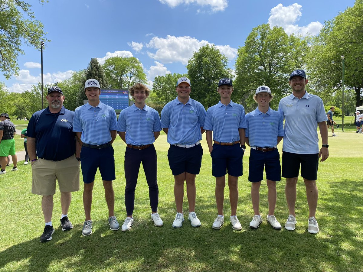The Storm finish up their state tournament with a solid 308 to climb 4 spots after the day one performance! Very proud of our guys and especially our  seniors for their leadership and resilience. We wish them the best in the future! #birdwatch