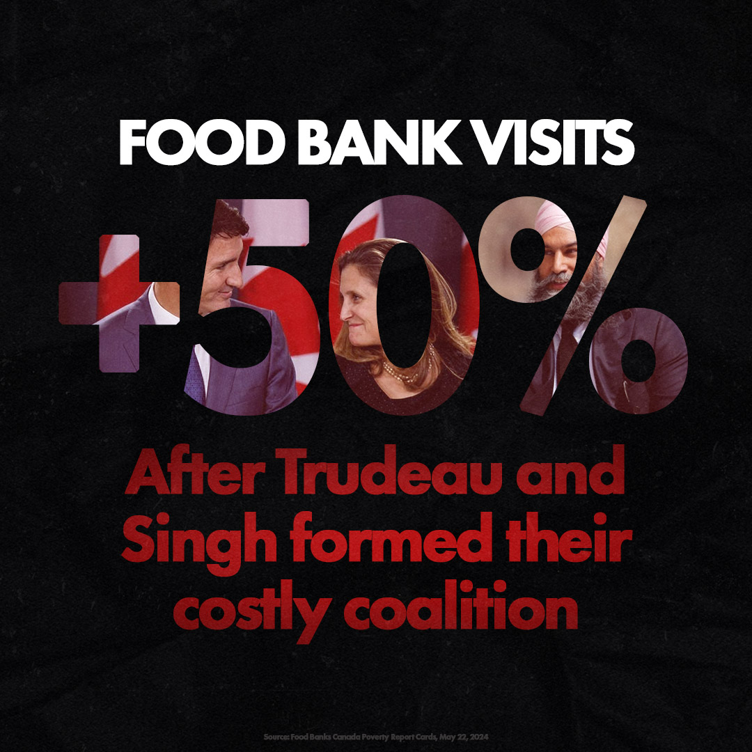 Trudeau & Singh will blame everyone but themselves for exploding food bank use in Canada. Did they forget they voted to raise taxes on gas, heat, and groceries after housing costs DOUBLED? Not worth the cost.