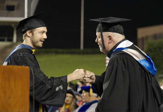 This year's commencement ceremony held a special moment as Rice University registrar David Tenney '87 had the opportunity to present his son Jonathan Tenney '24 with a diploma. Read all about it at: news.rice.edu/news/2024/tenn…