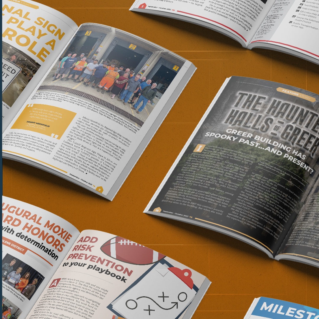Our work on @TxDOT's TN Magazine has earned us a prestigious win at the 30th @commawards for the Sept/Oct 2023 issue! We're proud to collaborate with TxDOT on visually impactful storytelling.  #CommunicatorAwards #TxDOT #GDCMarketingAndIdeation #GDC