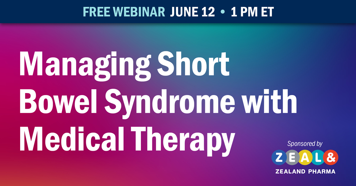 🚨New webinar alert🚨Join us on June 12 as speakers will discuss medical management options for short bowel syndrome and review patient cases to assist learners in choosing the right medication for their SBS patients. Free for all! Register today! ow.ly/bxza50RR2lG