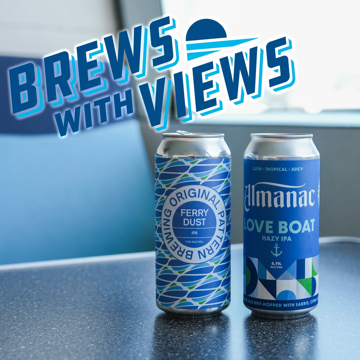 We're excited to announce our partnership with two Bay Area breweries for Brews with Views Season 2! You can buy Ferry Dust from Oakland's Original Pattern or Love Boat from Alameda's Almanac on most evening and weekend rides starting tomorrow. Details: bit.ly/4bJc2GV