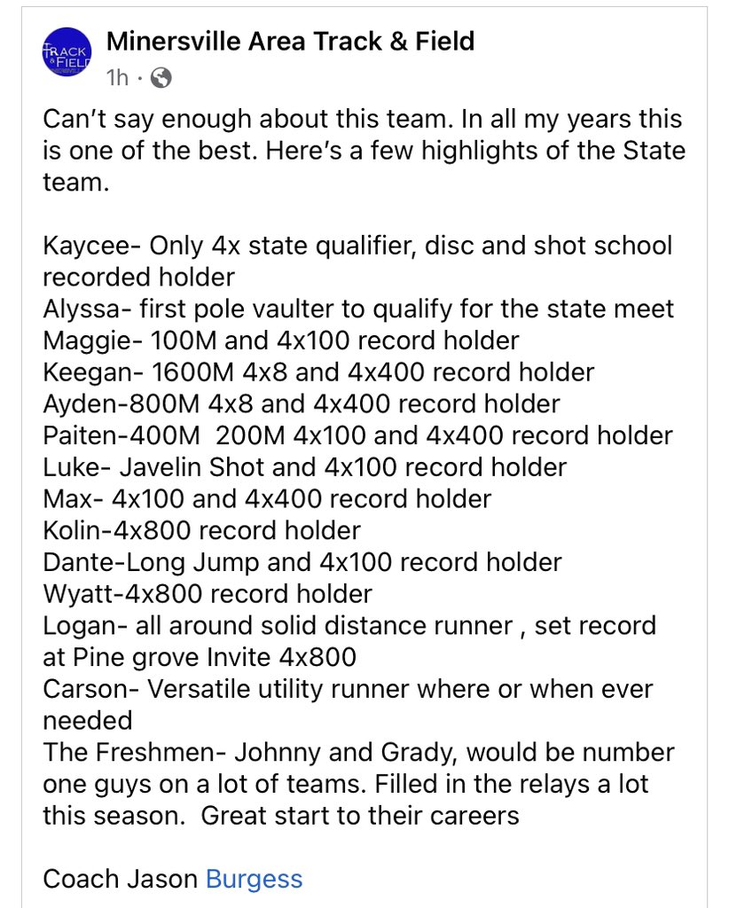 Thanks to <a href="/MinersTrack/">Miners Track XC</a> for the shout out!
#Sophmore #recordholder