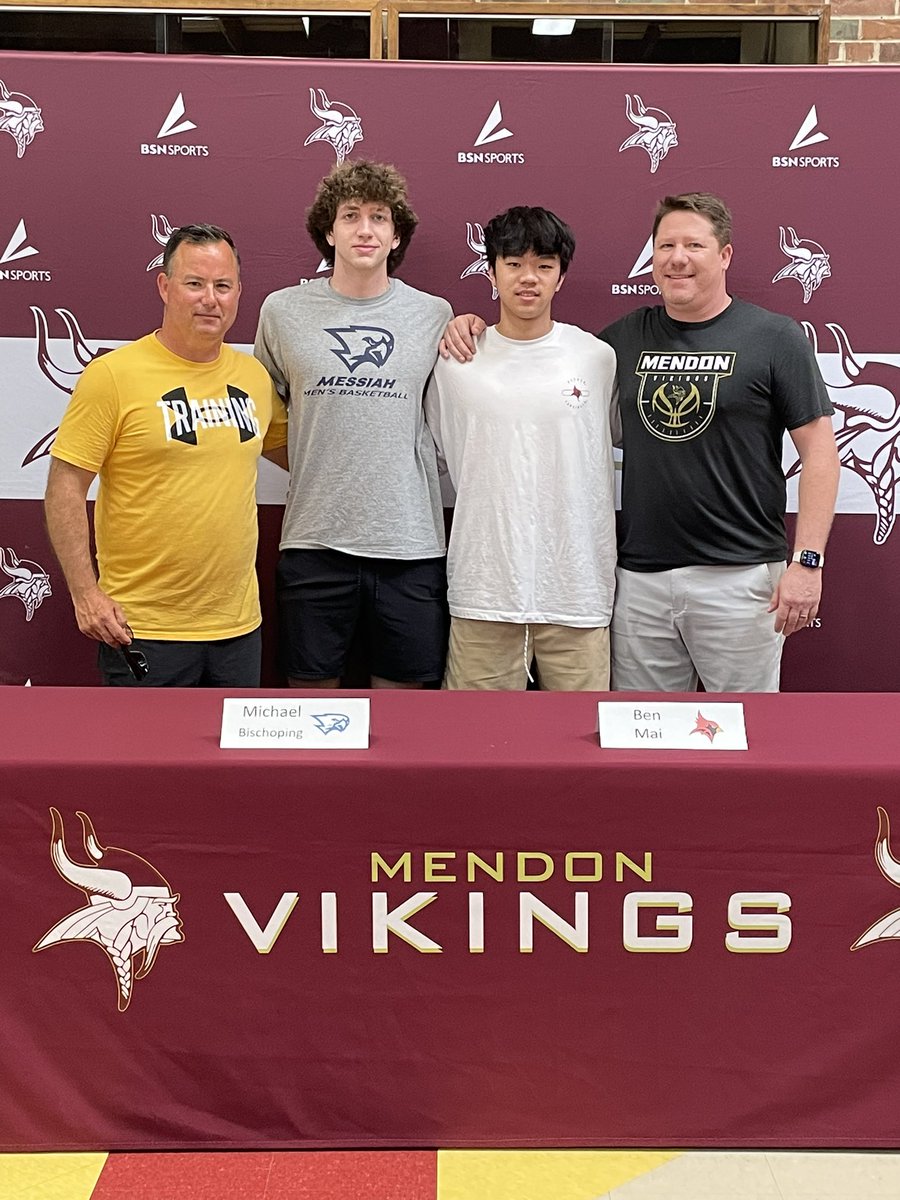 Congratulations to Michael Bischoping (Messiah) and Ben Mai (SJFU) in continuing their basketball careers and education at the next level