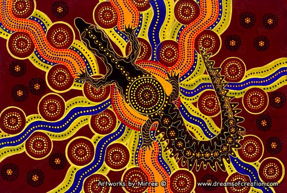 Crocodile ~ Aussie Icons - Dreamtime Collection is now available - make me an offer, 1st time in 10 years #indigenous #contemporaryart #artcollectors #Australia #fineart artworksbymirree.com