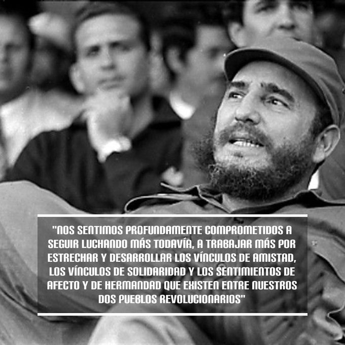 📅22 de mayo de 1972 🗣️#FidelCastro: “Nos sentimos profundamente comprometidos a seguir luchando más todavía y a desarrollar los vínculos de amistad, los vínculos de solidaridad y los sentimientos de afecto que existen entre nuestros dos pueblos”.  📷👌bit.ly/2Ho6hBf
🇨🇺