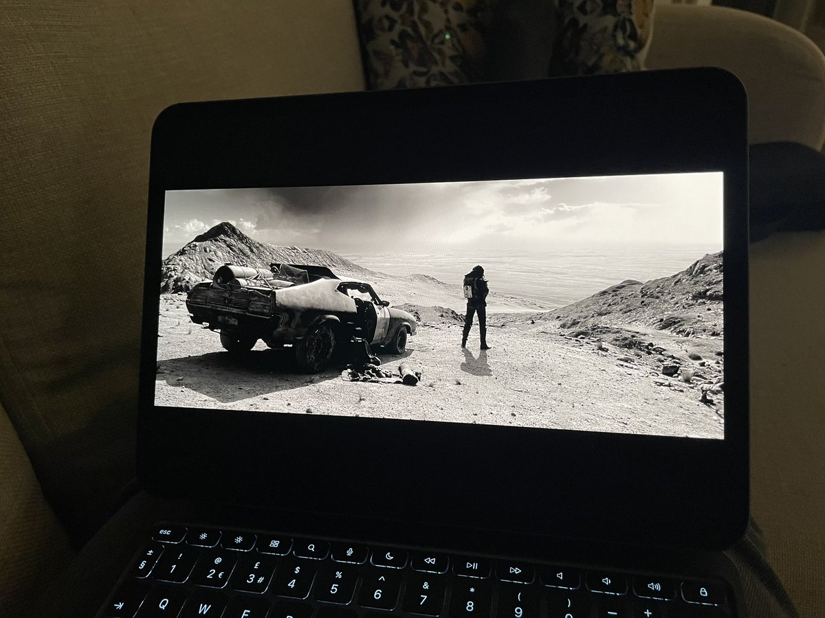 simon_pollard's tweet image. Surely the best way to test the Tandem OLED display on a *shiny* new iPad Pro is to watch Mad Max: Fury Road - Black &amp;amp; Chrome Edition!