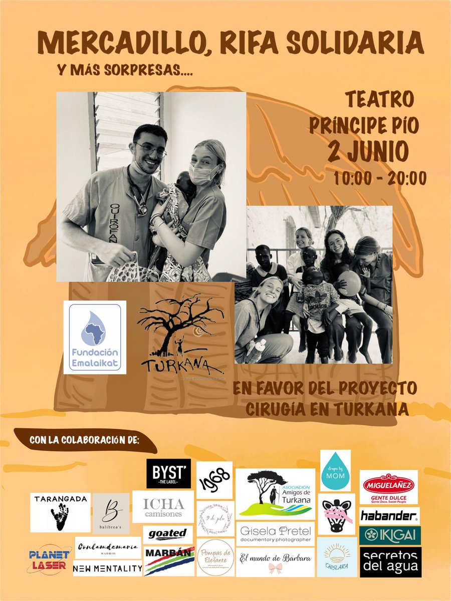 ICRISTOBAL's tweet photo. ¡¡MERCADILLO BENÉFICO A LA VISTA!! 

¿Te lo vas a perder? 
¡Claro que no! 😉

🗓️ El domingo 2 de junio te esperamos en el mercadillo benéfico de @CirugiaTurkana organizado por nuestro grupo de estudiantes. 
📍Ven a la explanada del Teatro de Príncipe Pío.

¡Contamos contigo! https://t.co/baRTGbdPNy