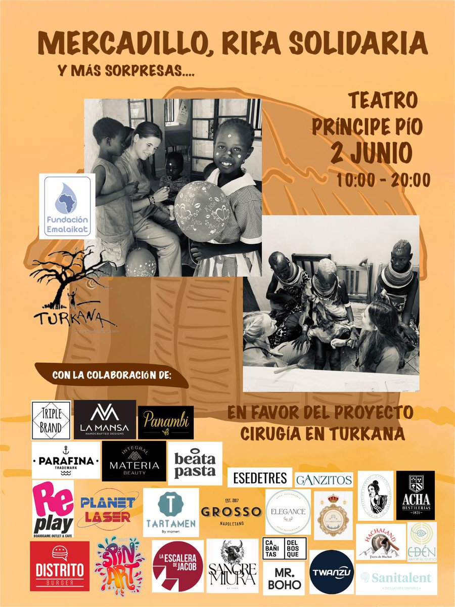 ICRISTOBAL's tweet photo. ¡¡MERCADILLO BENÉFICO A LA VISTA!! 

¿Te lo vas a perder? 
¡Claro que no! 😉

🗓️ El domingo 2 de junio te esperamos en el mercadillo benéfico de @CirugiaTurkana organizado por nuestro grupo de estudiantes. 
📍Ven a la explanada del Teatro de Príncipe Pío.

¡Contamos contigo! https://t.co/baRTGbdPNy