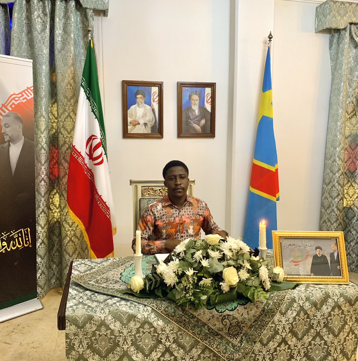 MastaDrc's tweet photo. Ns exprimons notre profonde tristesse suite au tragique accident qui a coûté la vie à SEM Ibrahim Raïssi, Président de la R.I d’Iran, ainsi qu’a son Ministre des Affaires Etrangères. Nous tenons à rendre hommage à ce grd leader, qui a consacré sa vie à la défense de son peuple. https://t.co/q5AC4OzrdH