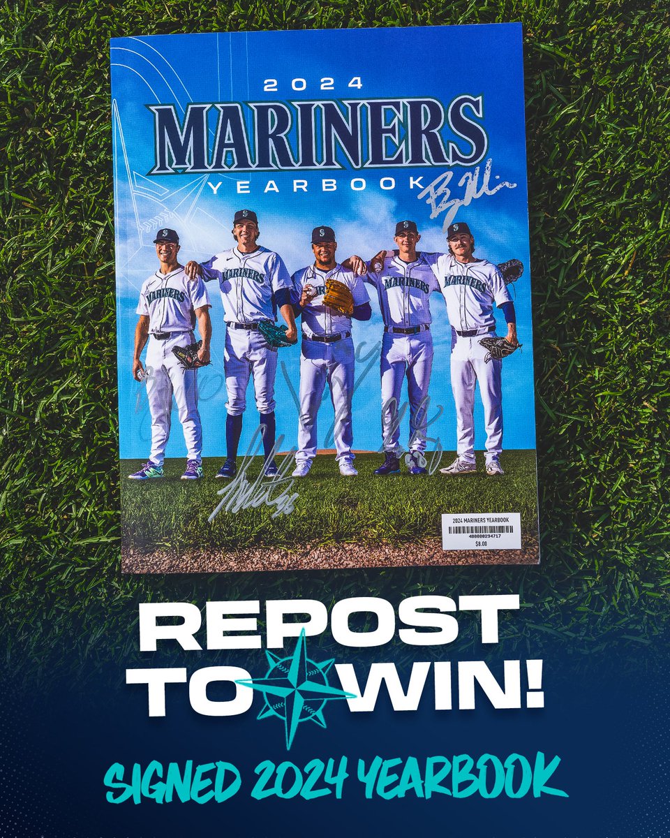 ⚾️ REPOST to WIN ⚾️

Hit that repost button for a chance to win a signed 2024 Mariners Yearbook! Yearbooks are available for purchase at the <a href="/MarinersStore/">Mariners Team Store</a> or by phone order at (206) 346-4287. #TridentsUp