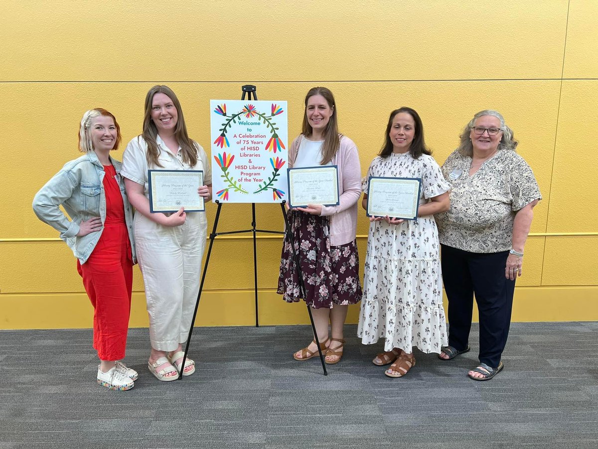 Huge thanks to <a href="/HisdLibFrnds/">Friends of HISD Libraries</a> for recognizing our amazing library! The <a href="/TwainIB/">Mark Twain ES</a> library is truly a magical place. Last night, we also honored the rich history of HISD libraries. Proud to be part of this incredible lineage of school libraries &amp; librarians! #HISD #schoollibraries