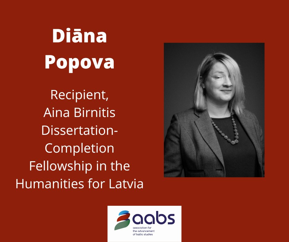 Congratulations to Diāna Popova for being awarded the 2024-2025 Birnitis Fellowship from AABS! Diāna will use the Birnitis Fellowship to support her dissertation, “Dark Heritage in Latvia and its Interpretation to Young Audiences.” Learn more: aabs-balticstudies.org/2024/05/22/dia…