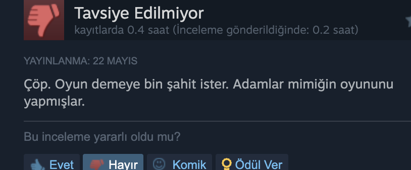 Adam sadece 12 dakika oynamış ve çöp demiş. on iki dakika