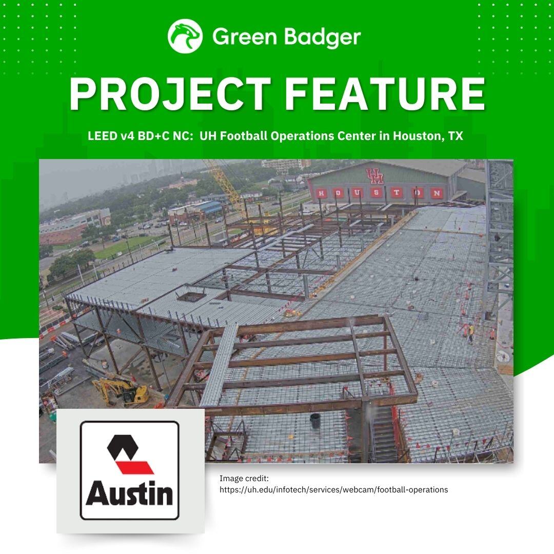 getgreenbadger's tweet image. A big shout out to Austin Commercial for using Green Badger on their LEED construction project at the @uhouston! The progress is looking great and we can&apos;t wait to see the final result. 

#AustinCommercial #easyLEED #LEED  #GreenBadger #sustainability #construction
