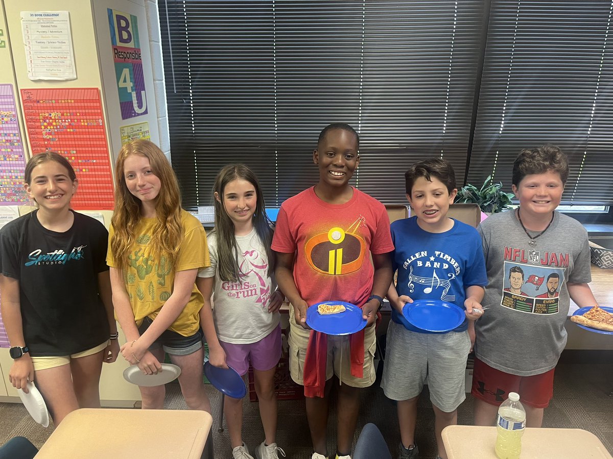 awmrssonnenberg's tweet photo. Celebrated these AWesome students today for their rockin’ reading with a little pizza party! They achieved  the 30 BOOK CHALLENGE! Way to go Lara, Simone, Kiersten, Karis, Reece, Lucas, &amp; Emmie! 📚🤩💙🎉 #rockinreaders #30bookchallenge https://t.co/C82YOkFmj0