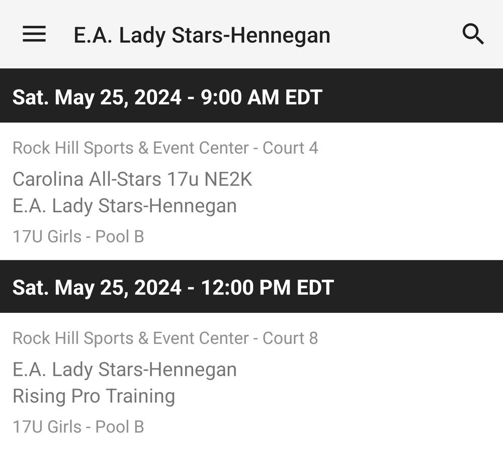 Hey coaches, here’s my schedule for Saturday for the I.E Memorial Day Classic! Come check my team and I out @📍Rock Hill Sports and Event Center. @NorthmeckWBB @EALadyStars1 @InsiderExposure @Phenom_Hoops