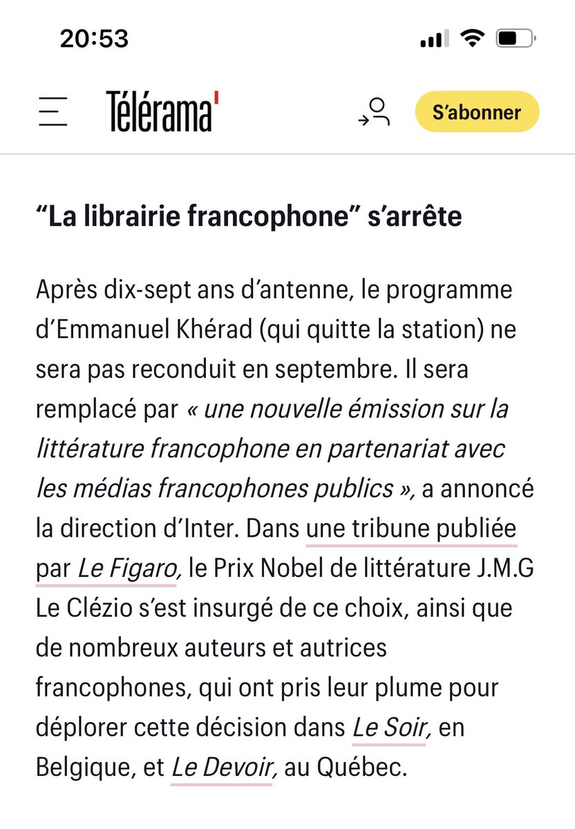 Je lis donc dans @Telerama qu’il est acté que je « quitte la station » (forcé) après 24 ans à @franceinter et des émissions qui ont toutes été N•1 en France en audience jusqu’à ce jour, sans faute sans démérite sans raison éditoriale. Précision : 19 ans de #LLF ! #sideration 😶