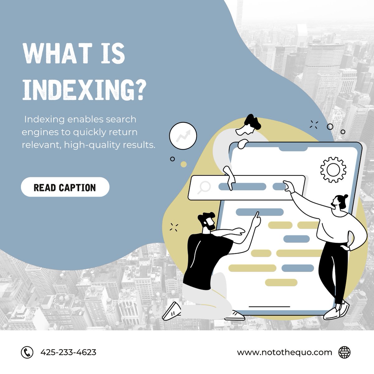 Boost your SEO with indexing! It organizes your content for search responses, increasing:
1. Visibility: No indexing = No visibility
2. Relevance: Targets your ideal audience
3. Competition: Stand out in search results
Elevate your online presence with No To The Quo! #ecommerce