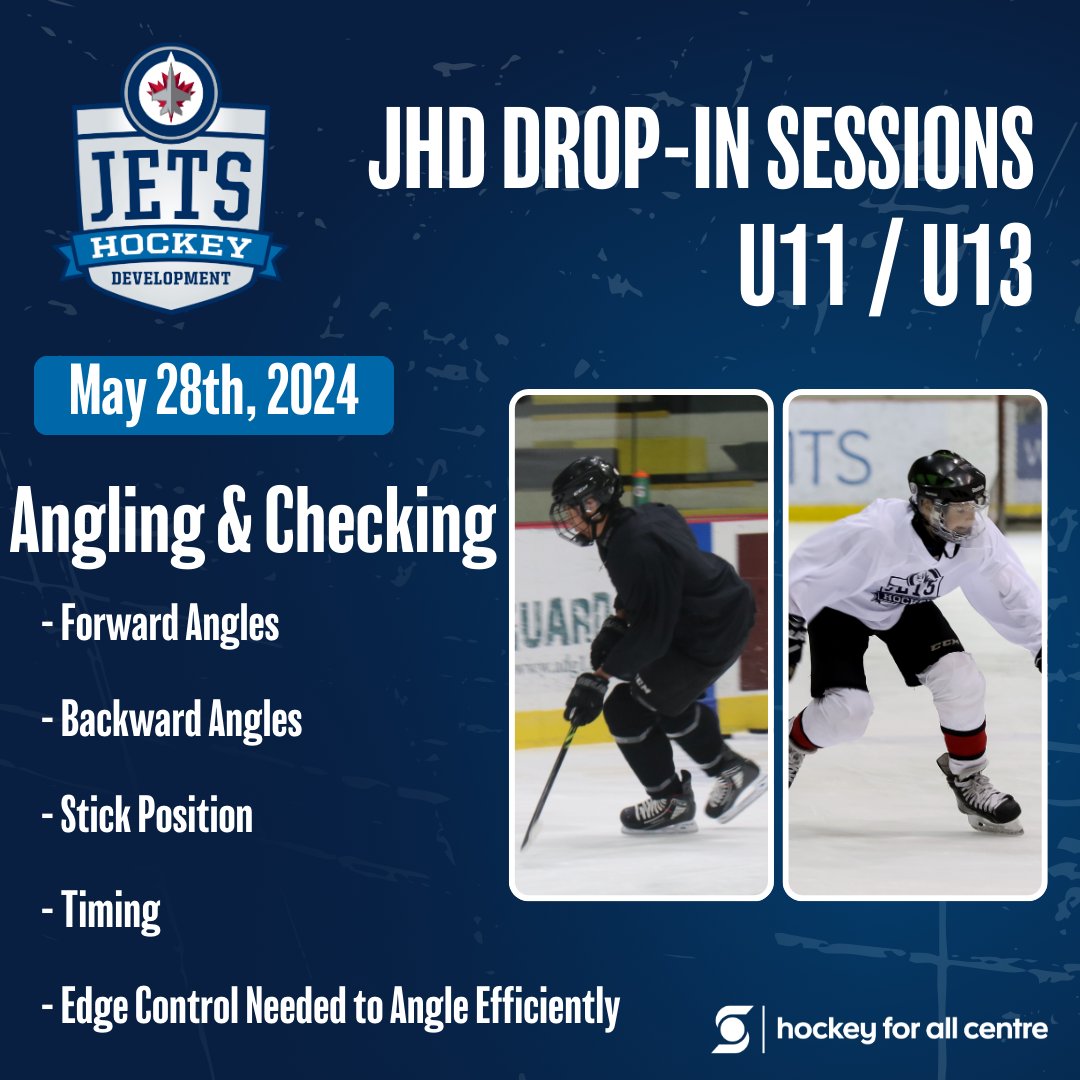 Join us next week for some Angling &amp; Checking action! Down to the last three weeks of our Spring Drop-In sessions.

✔️ Forward Angles
✔️ Backward Angles
✔️ Stick Position
✔️ Timing
✔️ Edge Control to Angle Efficiently

To register or for more information: bit.ly/49iLeeU