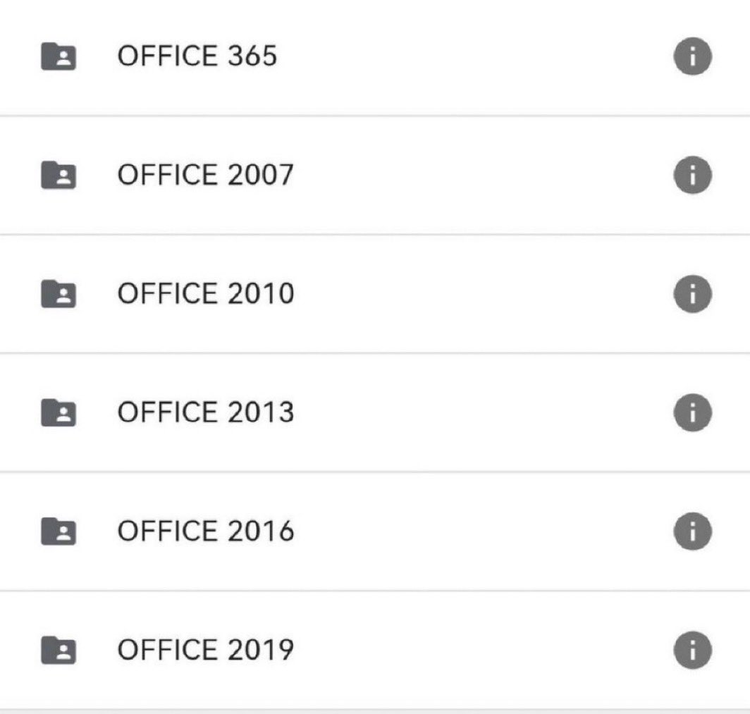OFFICE 2007 OFFICE 2010 OFFICE 2013 OFFICE 2016 OFFICE 2019 OFFICE 365 TODOS CON SUS RESPECTIVOS ACTIVADORES (LINK DEBAJO)