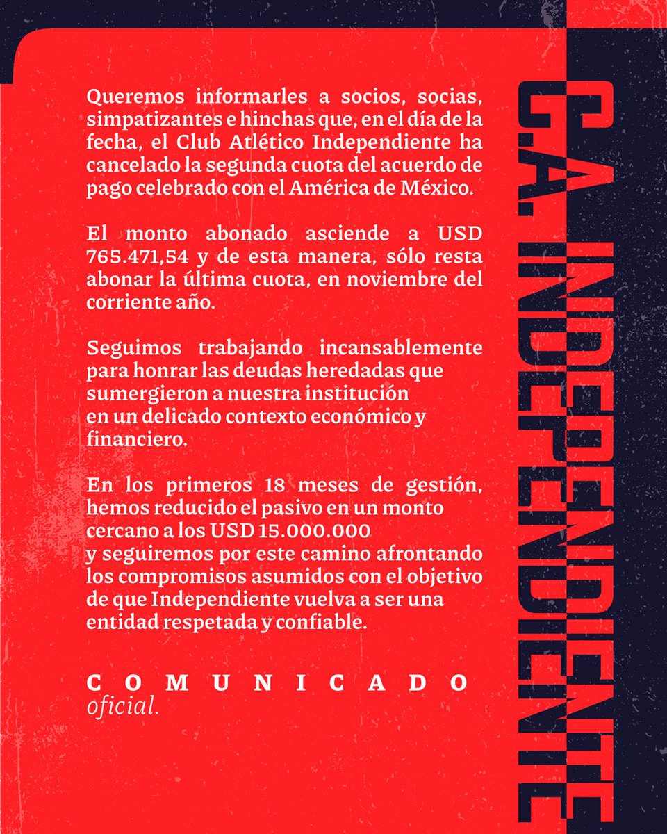 📌 Comunicado oficial: América de México