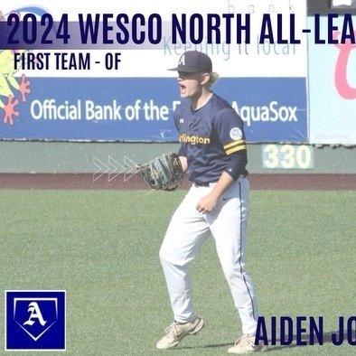 Congratulations to our 2024 All Wesco North player: Aiden Jones- 1st Team Outfielder