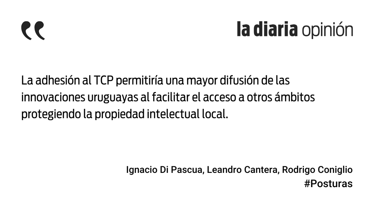 ¿Vamos a seguir de espaldas al mundo? Es hora de que Uruguay adhiera al Tratado de Cooperación de Patentes. La #postura de Ignacio Di Pascua, Leandro Cantera y Rodrigo Coniglio ladiaria.com.uy/opinion/articu…