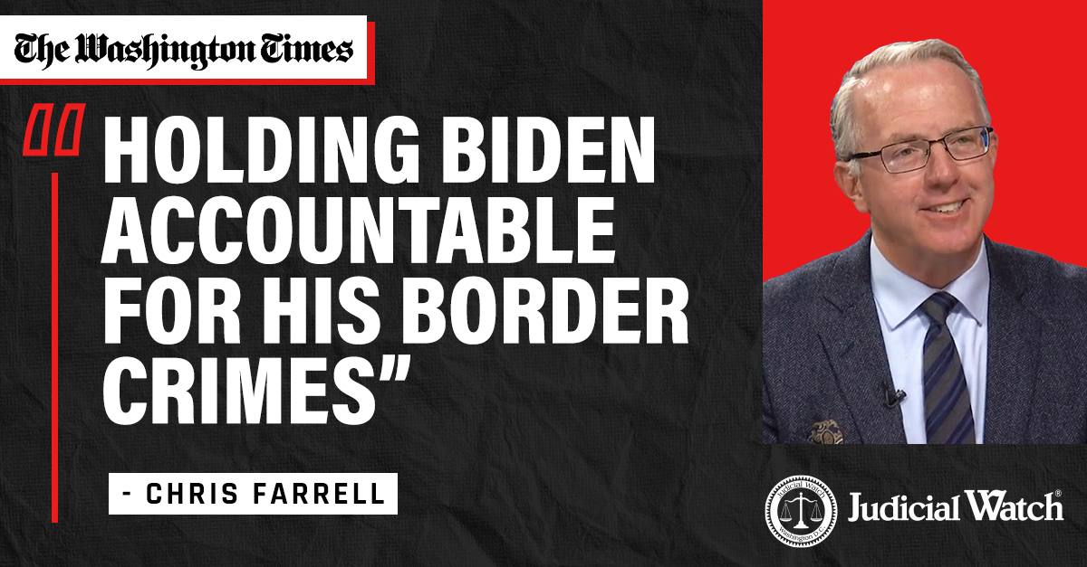 'Mr. Biden has directed and overseen the deliberate, systematic deconstruction of U.S. border security and immigration laws and policies,” Director of Investigations and Research Chris Farrell in Washington Times. READ: washingtontimes.com/news/2024/may/…