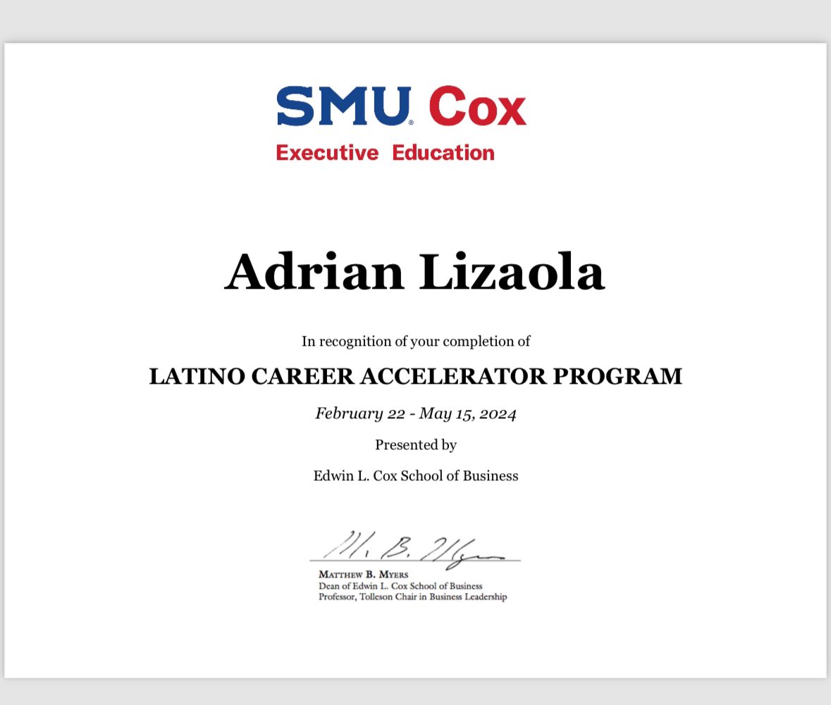 Adrian Lizaola (@lizaola2adrian) on Twitter photo So thankful for the opportunity and privilege I had to participate and graduate from this program through AT&T! Excited to use what I’ve learned to aid the advancement of my career ☺️
Thank you <a href="/SeabaughAmanda/">Amanda Seabaugh</a> and <a href="/OfficialAmyIvey/">Amy Rogers Ivey</a>!! So thankful for the opportunity and privilege I had to participate and graduate from this program through AT&T! Excited to use what I’ve learned to aid the advancement of my career ☺️
Thank you <a href="/SeabaughAmanda/">Amanda Seabaugh</a> and <a href="/OfficialAmyIvey/">Amy Rogers Ivey</a>!!