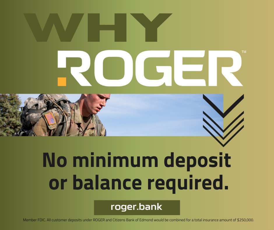 Let ROGER Bank help you get started with no minimum deposit or balance required to open a checking or savings account. Today is the day: roger.bank Salute to smart financial beginnings!🇺🇸