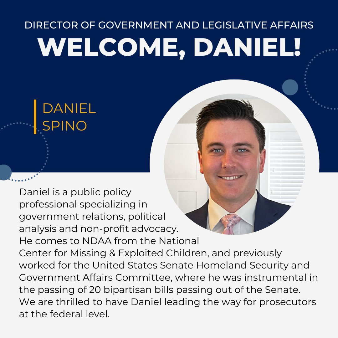 Join us in welcoming Daniel Spino as NDAA's new Director of Government & Legislative Affairs! bit.ly/3WPZ0m8